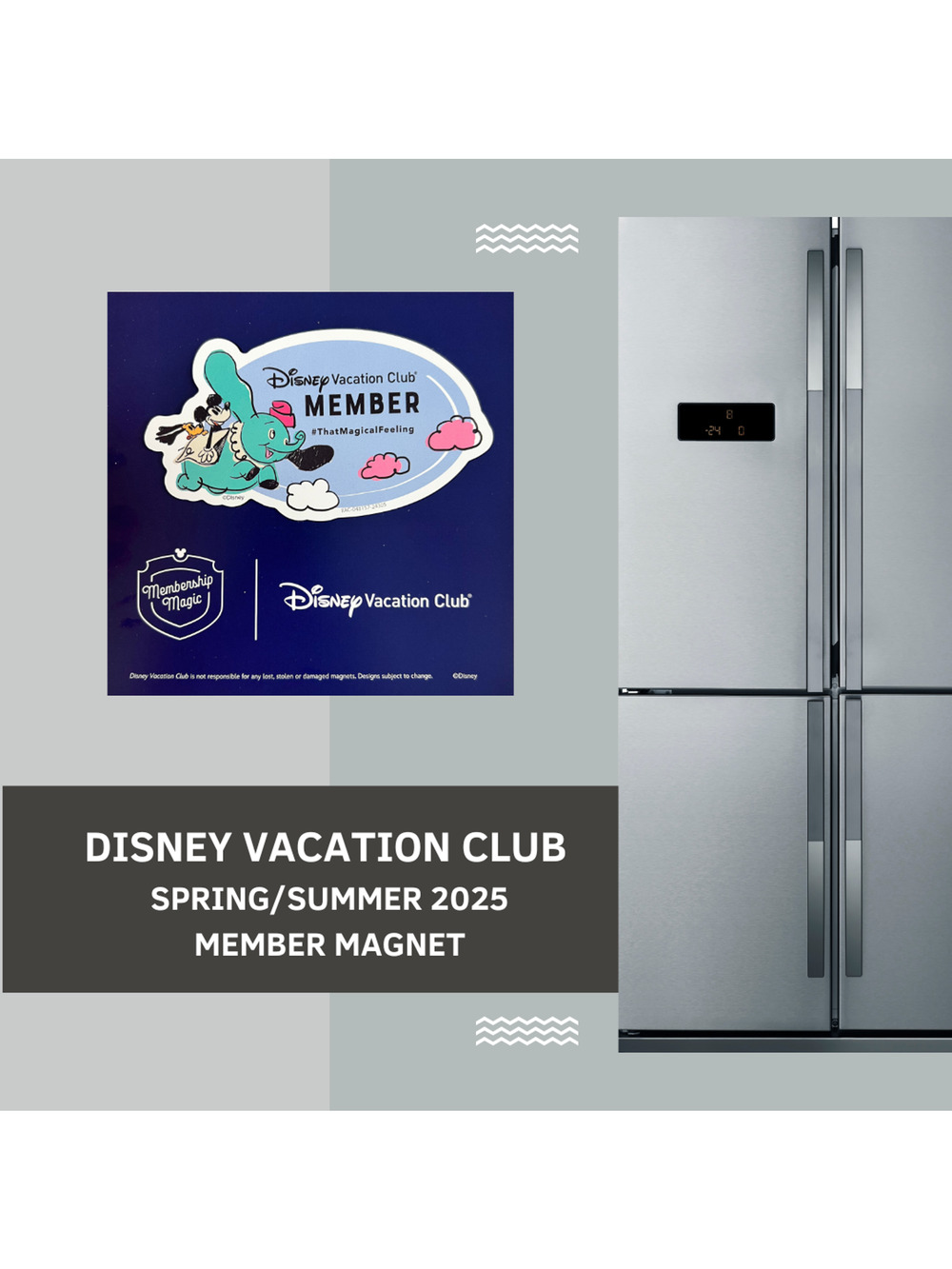 2025 Disney DVC Member Magnet Mickey Mouse Dumbo Ride Magic Kingdom Exclusive
